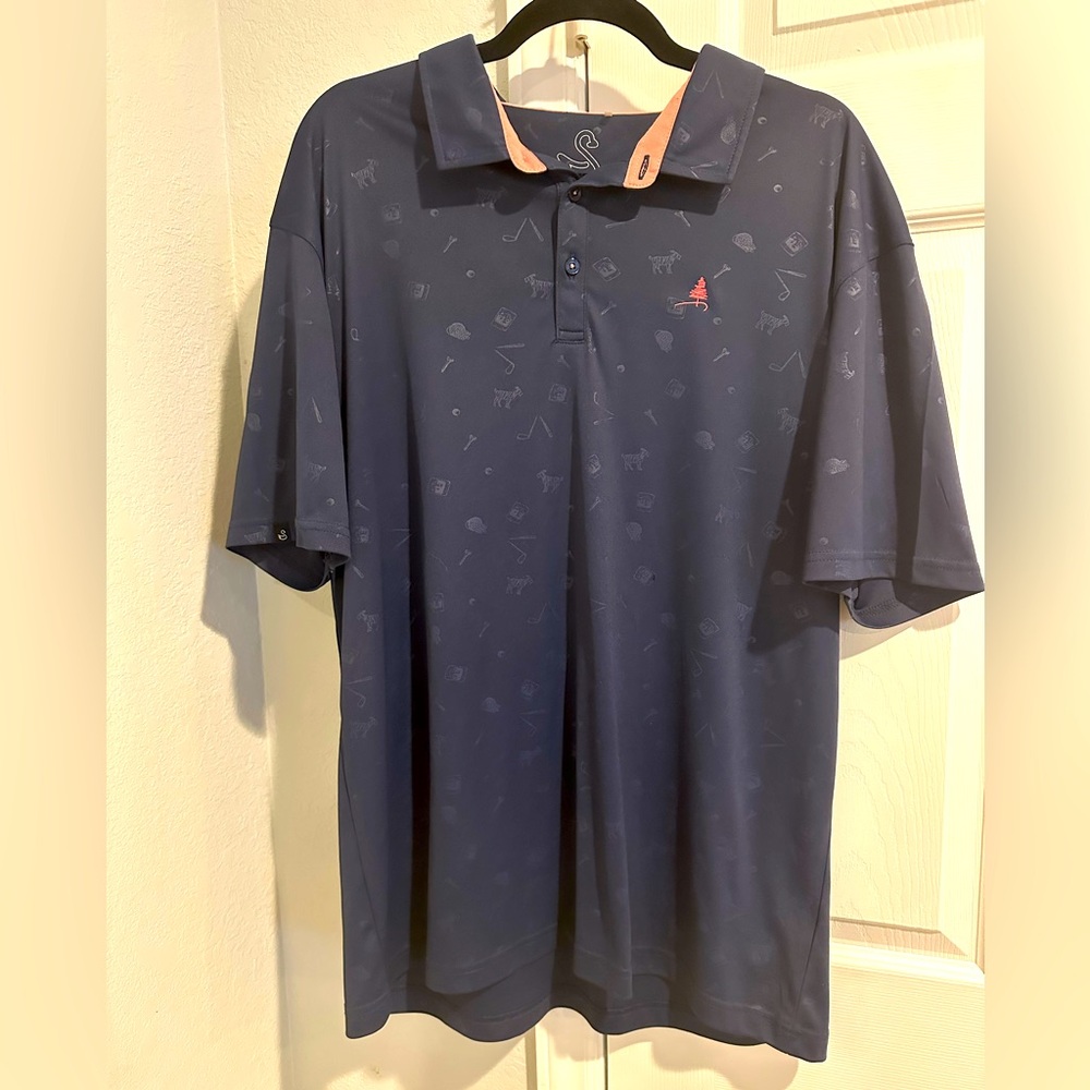 Swannies Navy Golf Polo (Navy on Navy design) size XL